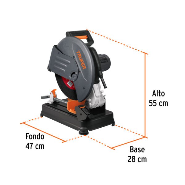 Tronzadora / cortadora de metal 14", mango en "D", 2200 W