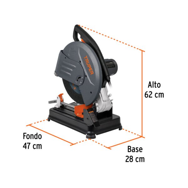 Tronzadora / cortadora de metal 14", mango recto, 2200 W