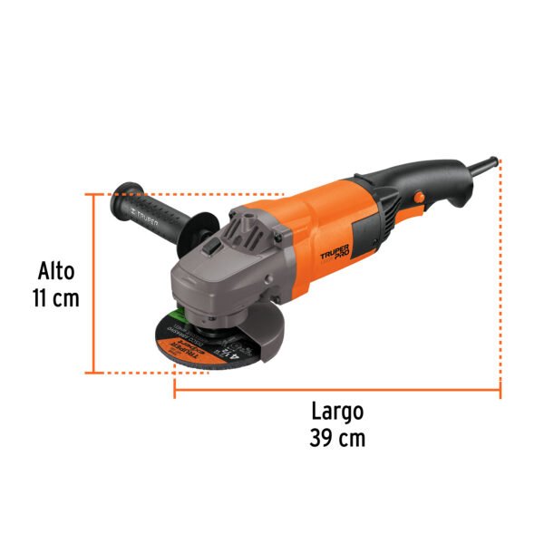 Esmeriladora angular 4-1/2", 1300W, TRUPER PRO