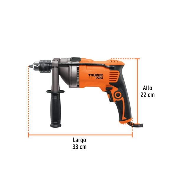 Taladro rotomartillo 1/2", 850W, TRUPER PRO