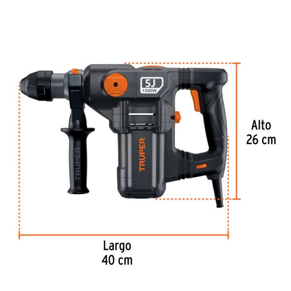 Rotomartillo SDS Plus 5 Joules, 1500W, TRUPER INDUSTRIAL