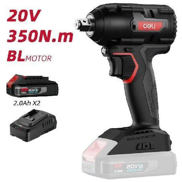 Llave De Impacto 20V / Bty 2Ah*2 / Base 1/2 / 350N.M / 17-19-21mm (7/8") / Brushless Profesional
