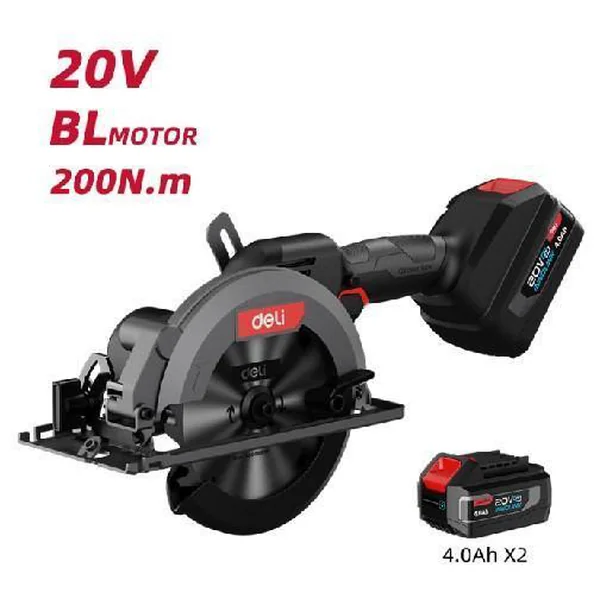 Sierra Circular 20V 150mm (6") / Bty 4.0Ah*2 / 1 Tct Hoja De Corte / Brushless